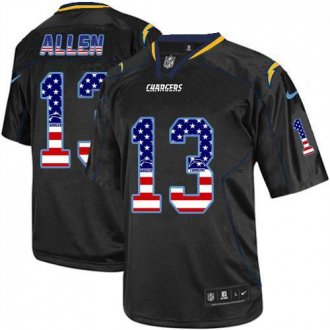 Nike San Diego Chargers #13 Keenan Allen Black NFL Elite USA Flag Fashion Jersey