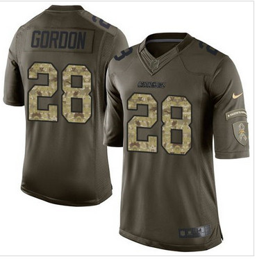 Nike San Diego Chargers #28 Melvin Gordon Green Men's Stitched NFL Limited Salute to Service Jersey