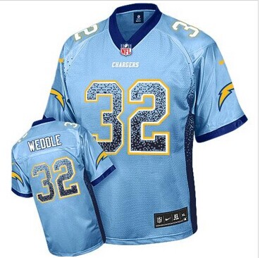 Nike San Diego Chargers #32 Eric Weddle Navy Blue-Electric Blue NFL Elite Fadeaway Fashion Jersey