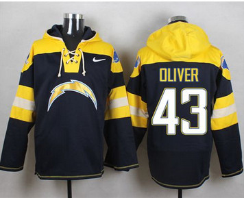 Nike San Diego Chargers #43 Branden Oliver Navy Blue Player Pullover NFL Hoodie