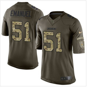 Nike San Diego Chargers #51 Kyle Emanuel Green Men's Stitched NFL Limited Salute to Service Jersey