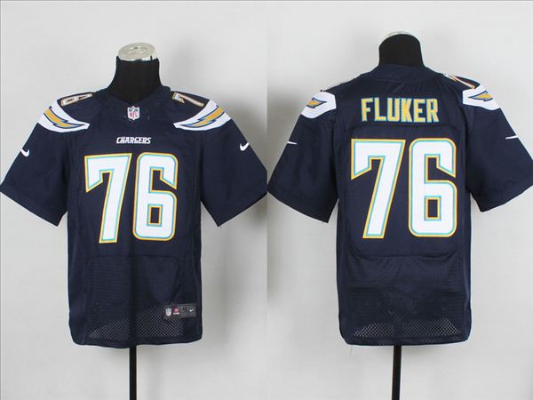 Nike San Diego Chargers #76 D J Fluker Navy Blue Elite Jersey