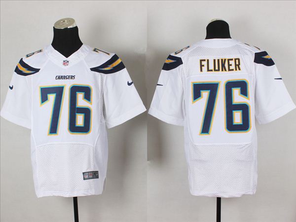 Nike San Diego Chargers #76 D J Fluker White Elite Jersey