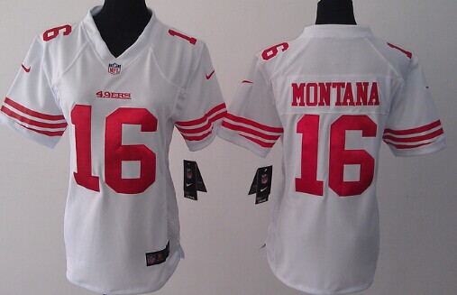 Nike San Francisco 49ers #16 Joe Montana Red Game Womens Jersey