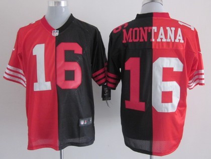 Nike San Francisco 49ers #16 Joe Montana Red_Black Two Tone Elite Jersey 