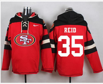 Nike San Francisco 49ers #35 Eric Reid Red Player Pullover NFL Hoodie