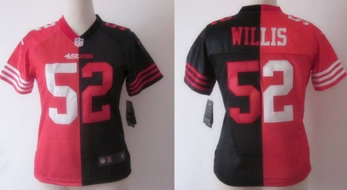 Nike San Francisco 49ers #52 Patrick Willis Red_Black Two Tone Womens Jersey 