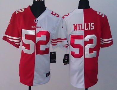 Nike San Francisco 49ers #52 Patrick Willis Red_White Two Tone Womens Jersey 
