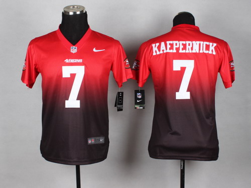 Nike San Francisco 49ers #7 Colin Kaepernick Red_Black Fadeaway Kids Jersey