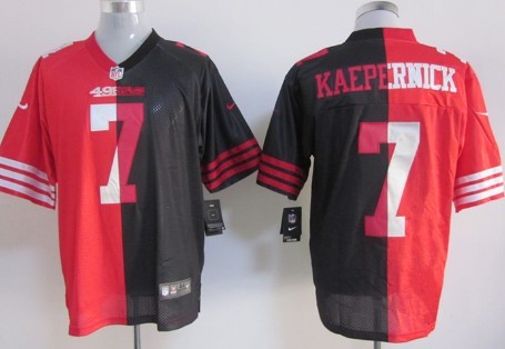 Nike San Francisco 49ers #7 Colin Kaepernick Red_Black Two Tone Elite Jersey
