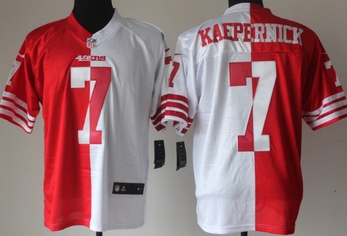 Nike San Francisco 49ers #7 Colin Kaepernick Red_White Two Tone Elite Jersey 