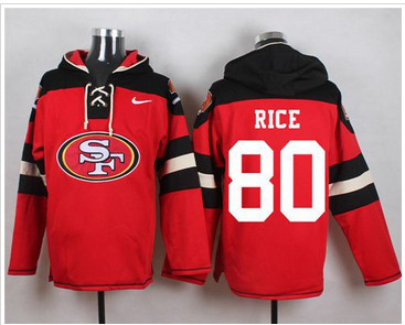 Nike San Francisco 49ers #80 Jerry Rice Red Player Pullover NFL Hoodie