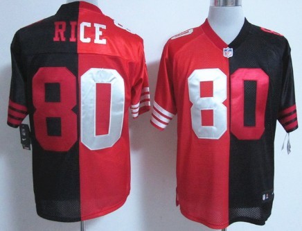 Nike San Francisco 49ers #80 Jerry Rice Red_Black Two Tone Elite Jersey 