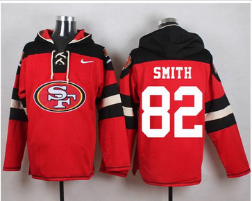 Nike San Francisco 49ers #82 Torrey Smith Red Player Pullover NFL Hoodie