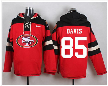 Nike San Francisco 49ers #85 Vernon Davis Red Player Pullover NFL Hoodie