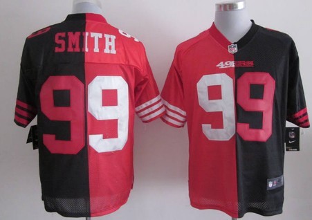 Nike San Francisco 49ers #99 Aldon Smith Red_Black Two Tone Elite Jersey 