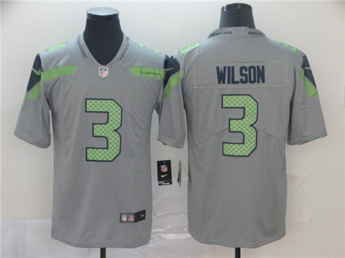Nike Seahawks 3 Russell Wilson Gray Inverted Legend Limited Jersey