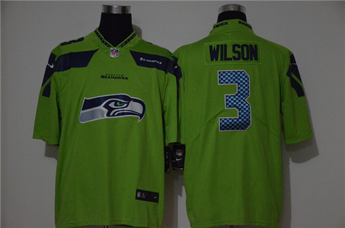 Nike Seahawks 3 Russell Wilson Green Vapor Untouchable Limited Jersey