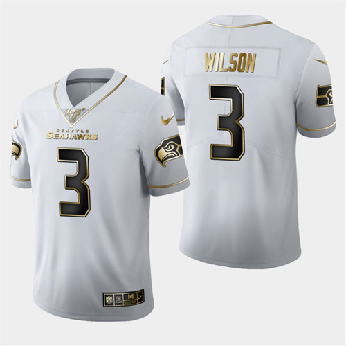 Nike Seahawks 3 Russell Wilson White 100th Season Vapor Untouchable Limited Jersey