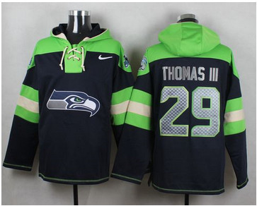Nike Seattle Seahawks #29 Earl Thomas III Steel Blue Player Pullover NFL Hoodie