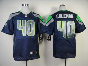 Nike Seattle Seahawks #40 Derrick Coleman Steel Blue Team Color NFL Elite Jersey