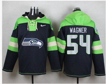 Nike Seattle Seahawks #54 Bobby Wagner Steel Blue Player Pullover NFL Hoodie