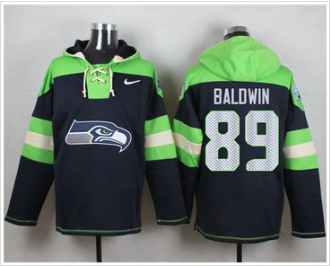 Nike Seattle Seahawks #89 Doug Baldwin Steel Blue Player Pullover NFL Hoodie