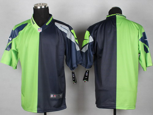Nike Seattle Seahawks Blank Green_Navy Blue Two Tone Elite Jersey