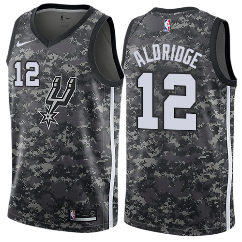 Nike Spurs #12 LaMarcus Aldridge Black NBA Swingman City Edition 2018 19 Jersey