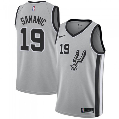 Nike Spurs #19 Luka Samanic Silver NBA Swingman Statement Edition Jersey