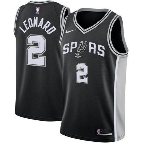 Nike Spurs #2 Kawhi Leonard Black Stitched NBA Swingman Jersey