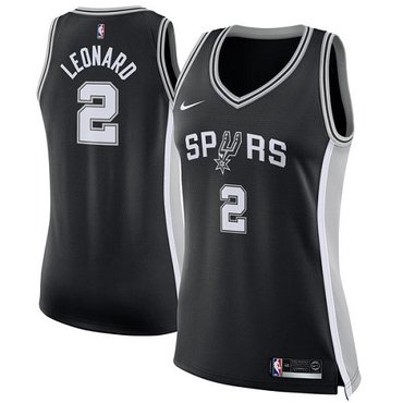 Nike Spurs #2 Kawhi Leonard Black Women's NBA Swingman Icon Edition Jersey