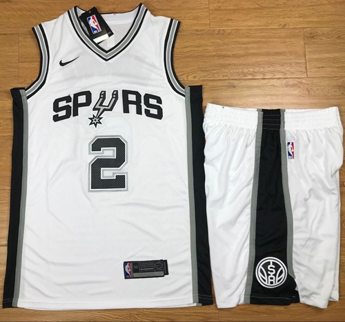 Nike Spurs #2 Kawhi Leonard White A Set Youth NBA Swingman Association Edition Jersey