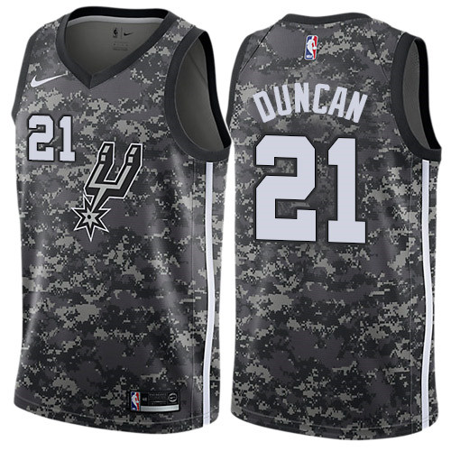 Nike Spurs #21 Tim Duncan Black NBA Swingman City Edition 2018 19 Jersey