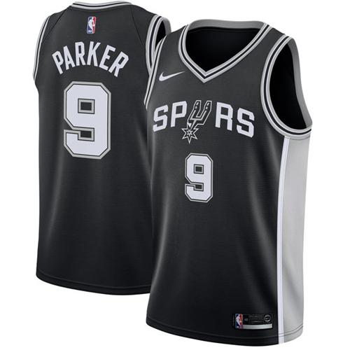 Nike Spurs #9 Tony Parker Black Stitched NBA Swingman Jersey