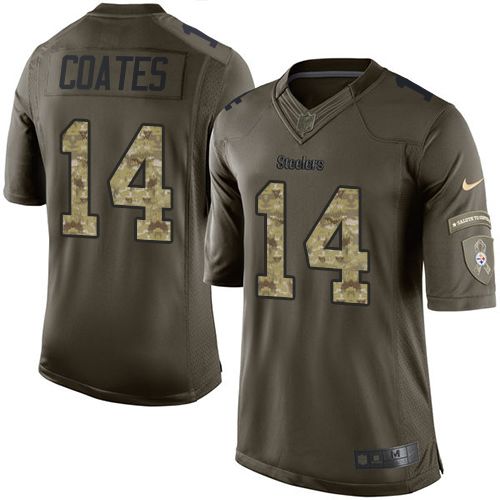 Nike Steelers #14 Sammie Coates Green Men's Stitched NFL