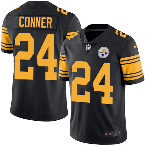 Nike Steelers #24 James Conner Black Men's Stitched NFL Limited Rush Jersey