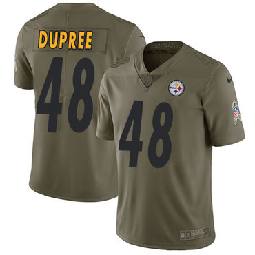 Nike Steelers #48 Bud Dupree Olive Youth Stitched NFL Limited 2017 Salute to Service Jersey