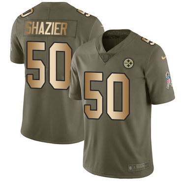 Nike Steelers #50 Ryan Shazier Olive Gold Men's Stitched NFL Limited 2017 Salute To Service Jersey