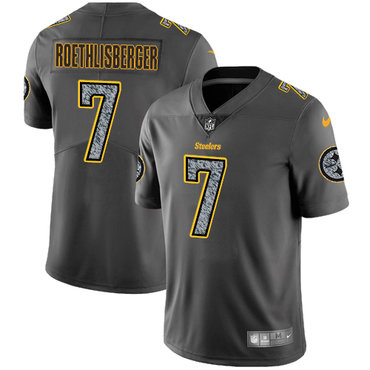 Nike Steelers #7 Ben Roethlisberger Gray Static Youth NFL Vapor Untouchable Game Jersey