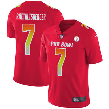 Nike Steelers #7 Ben Roethlisberger Red Women's Stitched NFL Limited AFC 2018 Pro Bowl Jersey