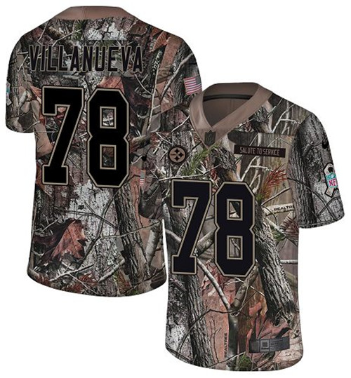Nike Steelers #78 Alejandro Villanueva Camo Men's Stitched NFL Limited Rush Realtree Jersey