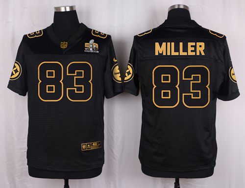 Nike Steelers #83 Heath Miller Black Men's Stitched NFL Elite Pro Line Gold Collection Jersey