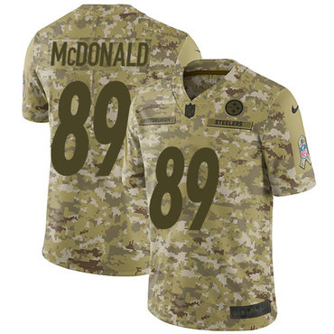 Nike Steelers #89 Vance McDonald  Camo  Stitched NFL Limited 2018 Salute to Service Jersey