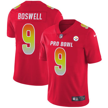 Nike Steelers #9 Chris Boswell Red Women's Stitched NFL Limited AFC 2018 Pro Bowl Jersey