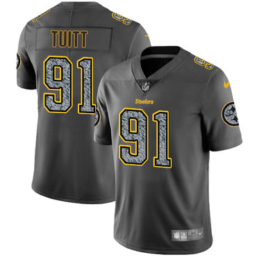 Nike Steelers #91 Stephon Tuitt Gray Static Youth NFL Vapor Untouchable Game Jersey