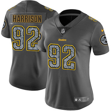 Nike Steelers #92 James Harrison Gray Static Women's NFL Vapor Untouchable Game Jersey