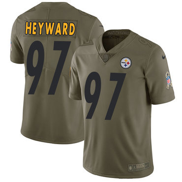 Nike Steelers #97 Cameron Heyward Olive Youth Stitched NFL Limited 2017 Salute to Service Jersey