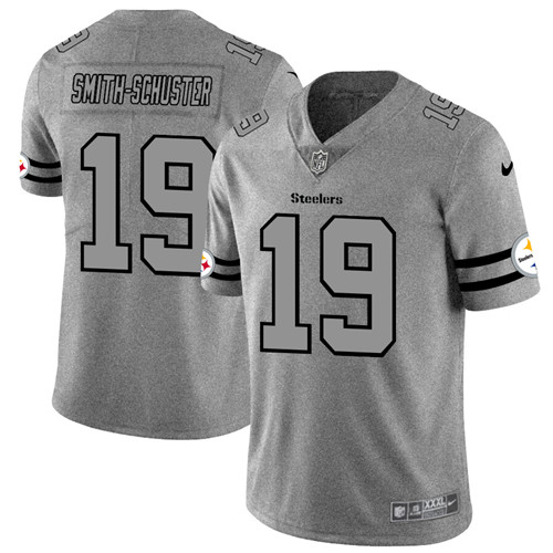Nike Steelers 19 JuJu Smith-Schuster 2019 Gray Gridiron Gray Vapor Untouchable Limited Jersey