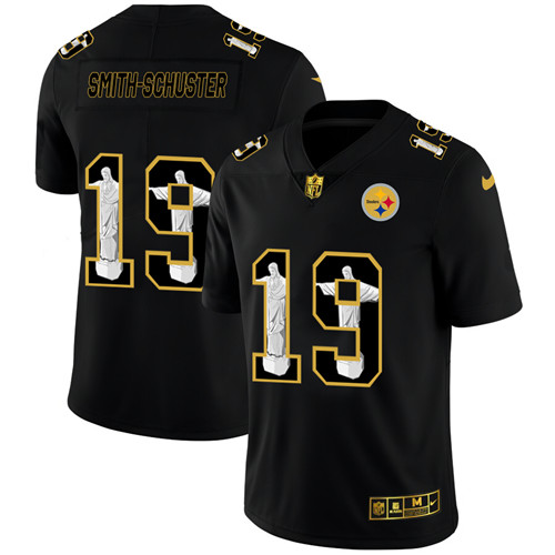Nike Steelers 19 JuJu Smith-Schuster Black Jesus Faith Edition Limited Jersey